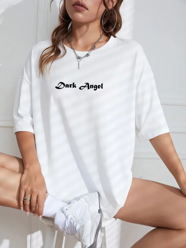 Dark Angel Wing Hot sale Graphic Printed T-Shirts For Women Loose Oversized Clothing Hip Hop Street Tshirt Cotton Short Sleeves - Image 6