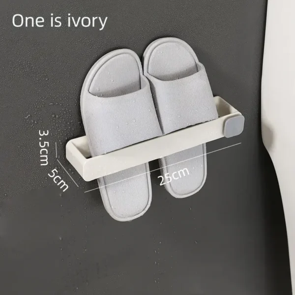 Bathroom Slipper Shelf No Punching Wall Mounted One Piece Shoe Rack Space Saving Shelf Bathroom Hanging - Image 6