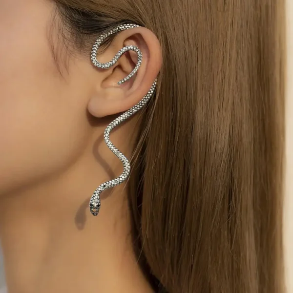 1/3/5PCS Vintage European And American Style Statement Accessory Retro-style Ear Hook Exaggerated Luxurious Must-have 3d Snake - Image 5