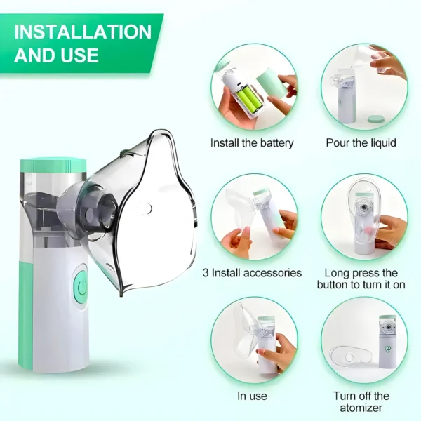 Health Care Nebulizer Inhaler Mini Handheld Mesh Nebuliser Quiet Inhalator Medical for Kids Baby Adult Inhale Nebulizador - Image 4