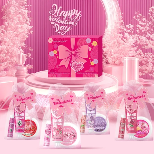 20PCS/Box Bulk Gift Sets Solid Perfume - Hand Cream - Lip Balm - Pink Gauze Bag - Bow Card Brides Gifts Assorted Women's Gifts - Image 3