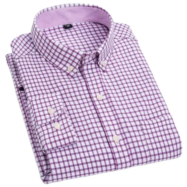 Men's long sleeve shirt non-ironing Oxford spinning spring summer autumn slim casual comfortable all fashion fast color shirt - Image 2