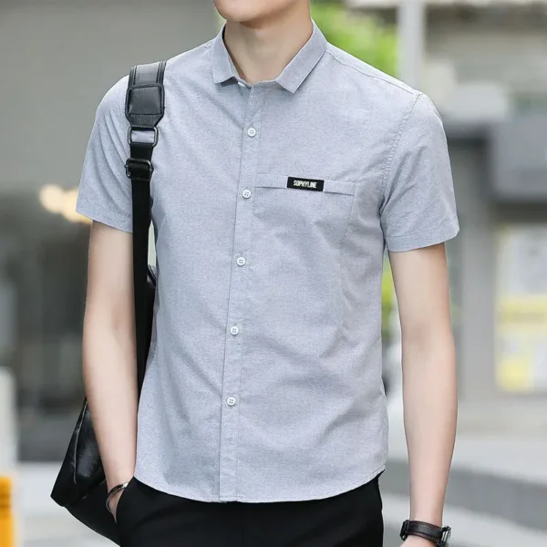 2025 New Summer Short-sleeved Shirt for Men Korean Formal Fashion Thin Shirt for Youth Casual Men's Inch Shirt
