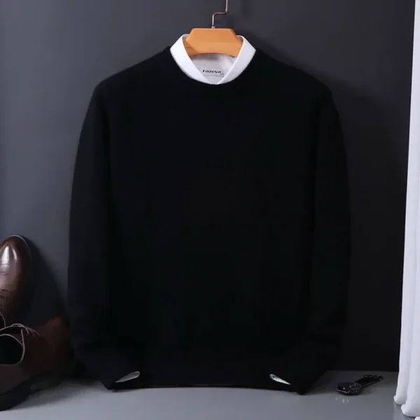 Cashmere Sweater O-neck Pullovers Men's Loose Oversized M-5XL Knitted Bottom Shirt Autumn Winter New Korean Casual Men's Top - Image 4