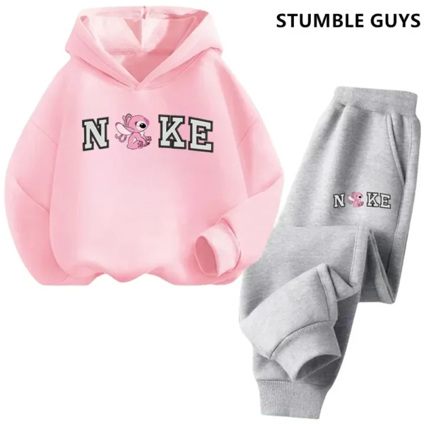 Children's Clothing Stitch Hoodie Set Boys Girls Casual Long-sleeved Sweatshirts Tops2-13 Years Old Kids Casual Trucksuit - Image 2