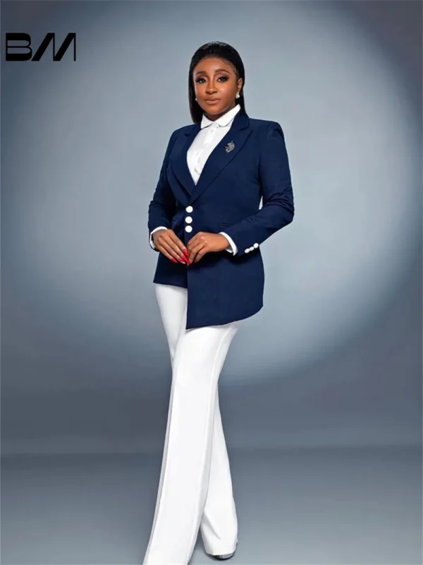 Simple Slim Fit Pants Suits Set for Women, Formal Wear, Custom Made, Prom Dress, Fashion, Office, Ladies, 2Pcs, 2025 Customized - Image 2