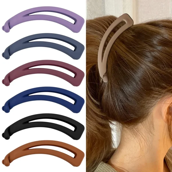 Matte Vintage Banana Clip for Curly Long Straight Short Hair Claw Women Girls Hair Styling Ponytail Holder Hairpin Clamp Grip - Image 2
