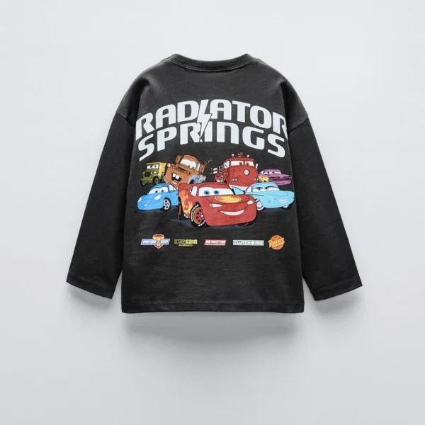 Spring Fall Kids Clothing Long Sleeve Tees Tops Printed Cartoon Car Baby Boys Crewneck Pullover Base Shirt Children's Clothes - Image 3