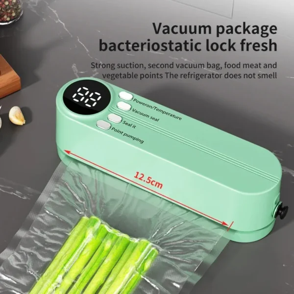 Portable USB charging vacuum sealer - a multifunctional food sealer with sealing, external suction, and inflation functions, - Image 2