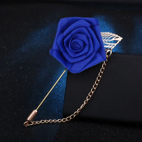 Multicolor Men‘s Suit Roses Simple Lapel Pin Leaf Groom Boutonniere Jewelry Brooches Fashion Accessories Brooch Pins - Image 2