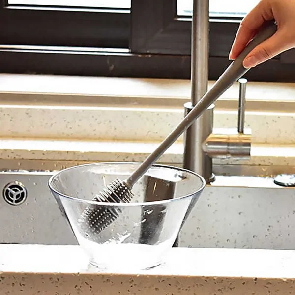 Silicone Bottle Brush Cup Scrubber Glass Cleaner Kitchen Cleaning Tool Useful Things for Home - Image 6