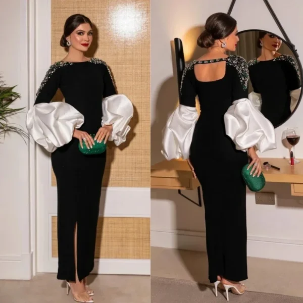 Arabic Long Sleeves Off Shoulder Prom Gowns Gala Arabic Formal Occasion Evening Dress Women Dubai Wedding Party Gown customized