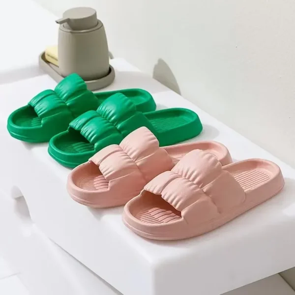 Flower indoor home slippers summer simple anti slip men's and women's lightweight EVA spring cool slippers soft bottom bathroom - Image 2