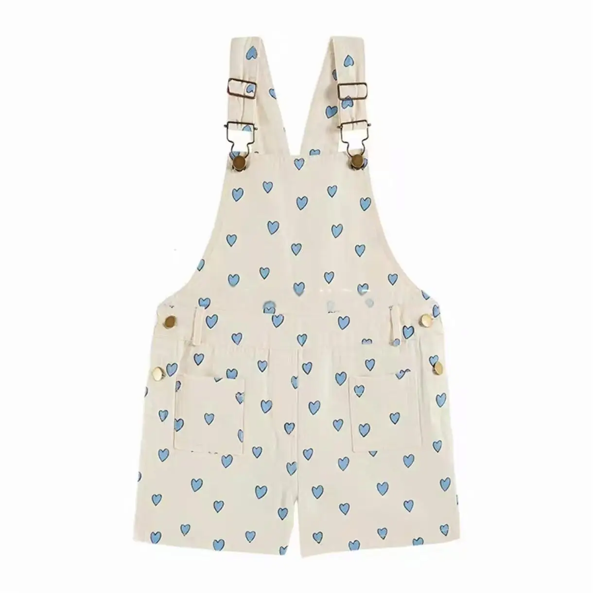 Printed Kids Pleated Blouse Top Shorts Set 2025 Summer EM brand Embroidery Girl Princess Dress Denim Overalls Pant Children Set - Image 5