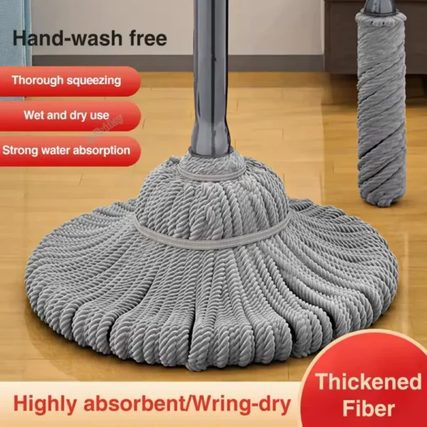 Mop Multi Functional Microfiber Mop Automatic Rotating Vacuum Hand Wash Free Easy To Clean Household Self Twisting Water Mops - Image 6