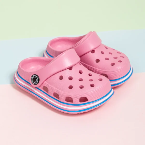 Children's Summer Classic Garden Shoes EVA Anti-slip Soft Bottom Kids Cave Shoes Solid Color Breathable Home Indoor Slippers - Image 4