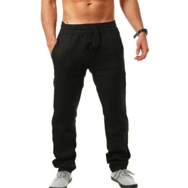 2024 Spring/Summer New Men's Cotton Linen Pants Summer Fashion Casual Solid Color Loose Plus Size M-4XL - Image 3