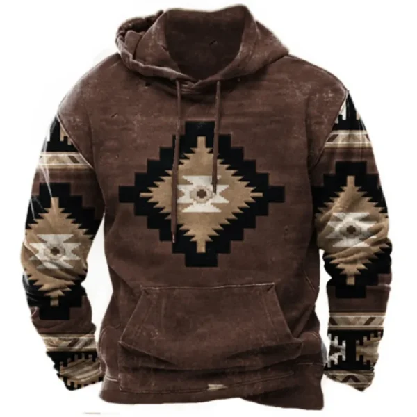 Vintage Indian Men's Hoodie Hooded Men Clothing Harajuku Pullovers 2024 New Tops Oversized Casual Streetwear Long Sleeve Hoodies - Image 3