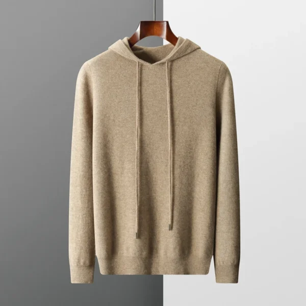 MVLYFLRT Men’s One-Piece Ready-to-Wear Hoodie 100% Merino Wool Knitted Sweatshirt Autumn Winter Casual Large Top Long Sleeved