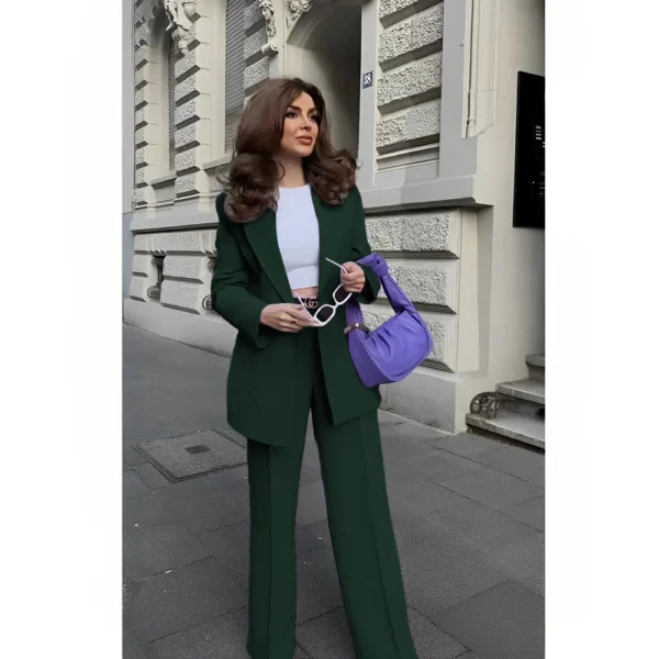Fashion Chic Light Purple Suits for Women 2 Piece Jacket Pants Female Clothing Smart Elegant Office Lady Tailor Women's Sets - Image 5