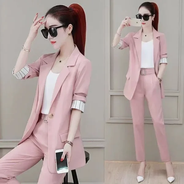 Spring Autumn Popular Women's Suit Set Three Pieces Fashionable Elegant Summer New Arrival Professional Clothing Outerwear - Image 2