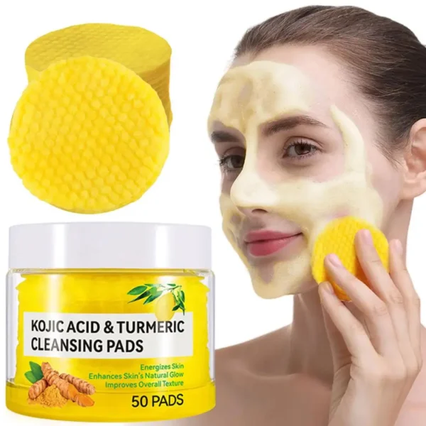 40/50pcs Turmeric Cleansing Pad Cleaning Tablet Exfoliating Pads Facial Sponges For Exfoliating Daily Cleansing Skin Care - Image 3
