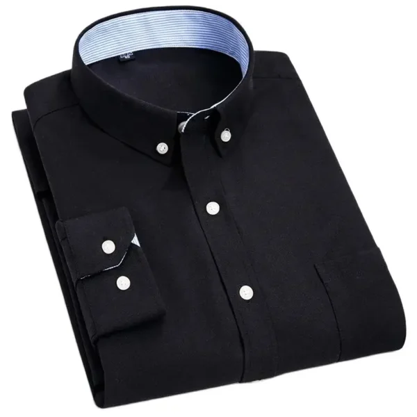 Men's long sleeve shirt non-ironing Oxford spinning spring summer autumn slim casual comfortable all fashion fast color shirt - Image 5