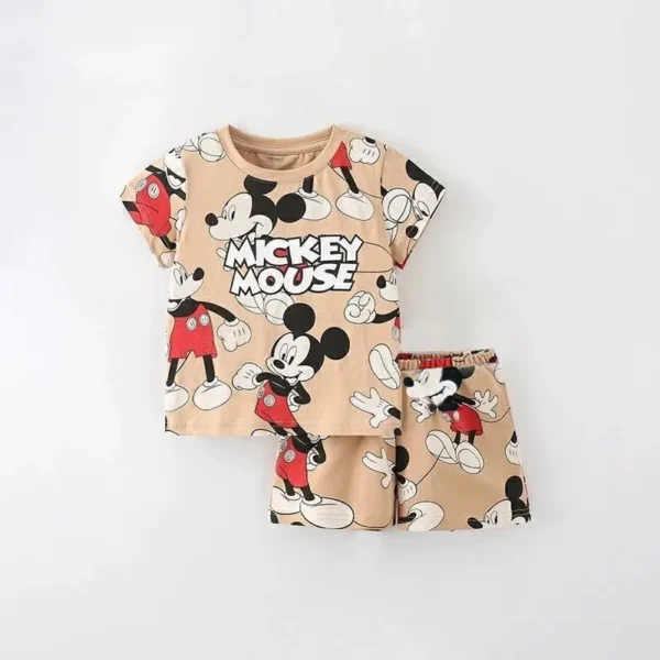 Summer 2pcs/Set Kids Cartoon Short Sleeve Shorts Baby Mickey TShirt Loose Shorts Child Cute Clothing Toddler Thin Tracksuits - Image 3