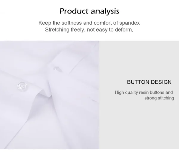 Autumn Regular Fit Stretch Dress Shirt, a wrinkle-free, easy-care men’s chemise that ensures a polished and refined look all day long. - Image 4
