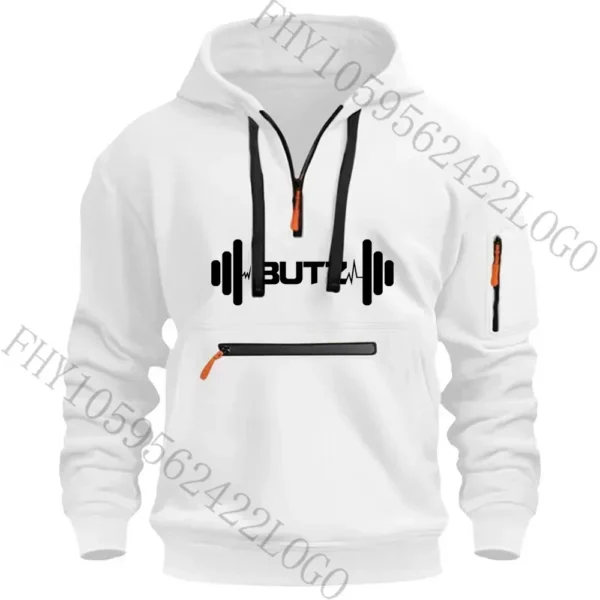 Autumn and Winter New Men's Fashion Brand Digital Print Multi-Pocket Zipper Casual Loose Long-Sleeved Hoodie Sports Clothing - Image 2