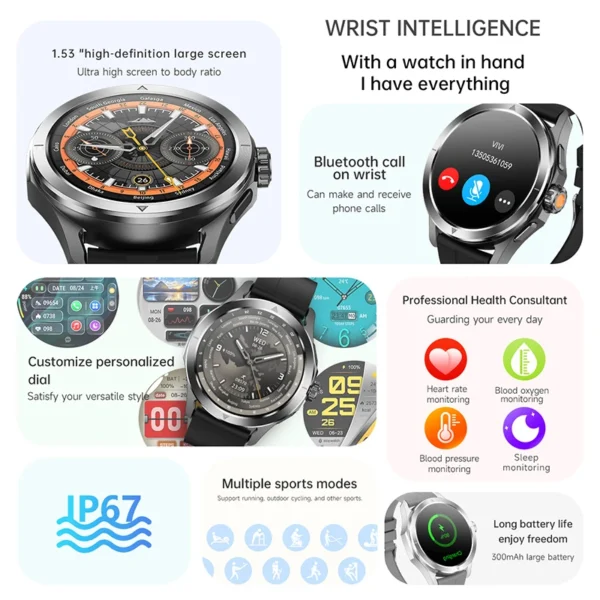 Xiaomi S4 Ultra Outdoor Sports Smartwatch – AMOLED Screen, NFC, GPS Compass, Heart Rate, Waterproof, Bluetooth Call - Image 5