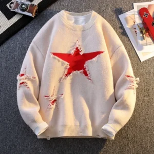 Autumn Wool Sweater for Men and Women, Thick Warm Jumper, Korean Brand Knit Pullover for Winter