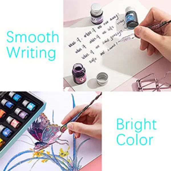 Calligraphy Glass Dip Pen Ink Set Multipurpose Colorful Ink Pen For Daily Use - Image 6
