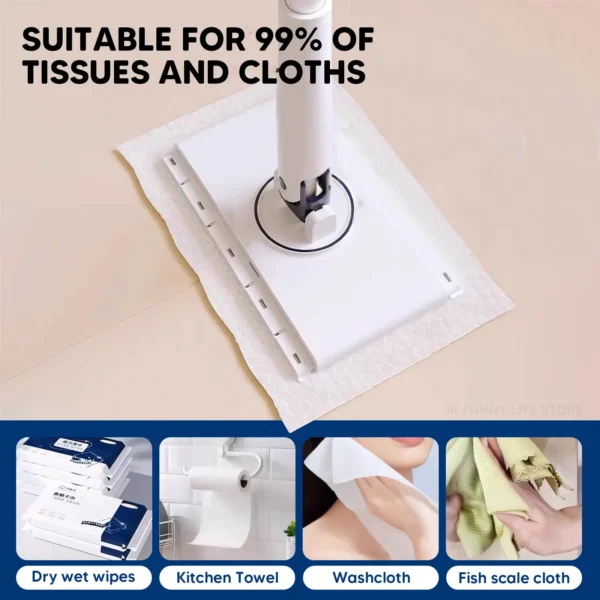 Hands-Free Cleaning mop For Floor/Window 360°Rotation Mini Mop For Wet Wipes Household Kitchen Cleaning Tool - Image 2