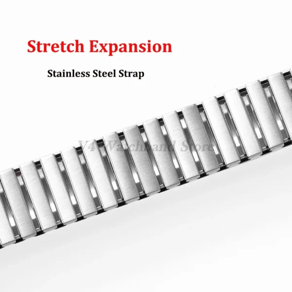 22mm S M L Expansion Watchband Elastic Stainless Steel Watch Strap Women and Men Watch Accessories Belt Metal Stretch Bracelet - Image 6