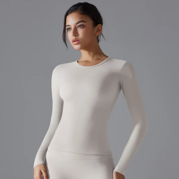 Yoga Shirts For Women Long Sleeve Winter Fitness Running Gym Clothes Workout Dry Fit Breathable High Elastic Sports Top - Image 2