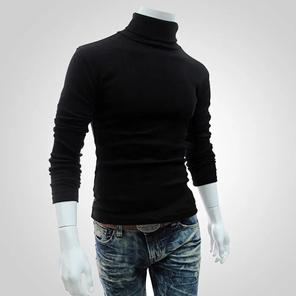 Shirt Stretchy Soft Autumn Turtleneck Long Sleeve Solid Color Winter Knitted Pullover Breathable Men 2021New for And Touch - Image 2