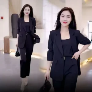 Fashionable Women's Spring Autumn 3-Piece Set New Style Professional OLE Elegant Slimming Casual Western-Style Clothes Suit