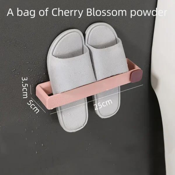 Bathroom Slipper Shelf No Punching Wall Mounted One Piece Shoe Rack Space Saving Shelf Bathroom Hanging - Image 5