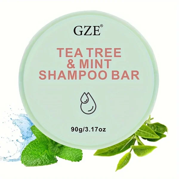 GZE Tea Tree & Mint Clarifying Bar Shampoo for Hair Dandruff | Removes Loose Dandruff Flakes Shampoo Bar for Itchy Scalp - Image 2