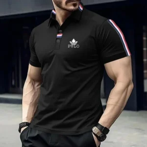 Men's Casual Short-Sleeved Polo Shirt With a Collar