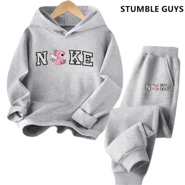 Children's Clothing Stitch Hoodie Set Boys Girls Casual Long-sleeved Sweatshirts Tops2-13 Years Old Kids Casual Trucksuit - Image 3