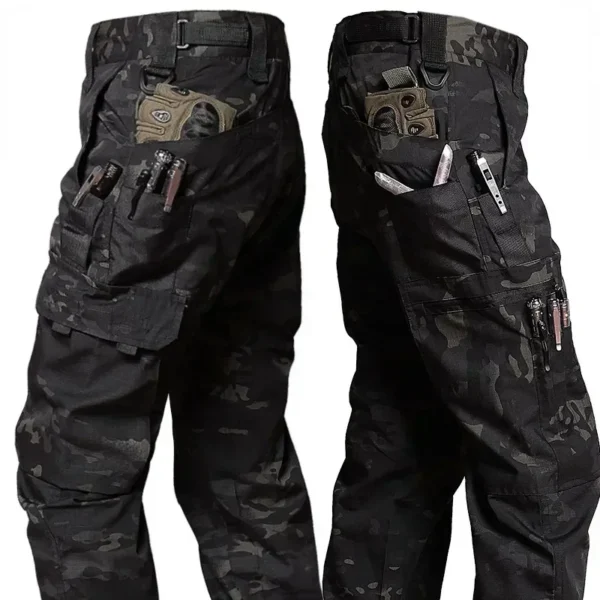 Men’s Cargo Pants Multi Pockets Work Trousers Casual Tactical Pants Male Outwear Straight Autumn Winter Wear-Resisting Trousers - Image 3