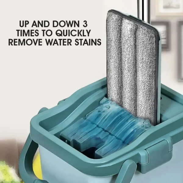 Thickened square household hand washable mop, scraping and cleaning mop bucket, one mop, flat mop, floor mop, absorbent mop - Image 4