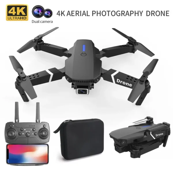 Professional E88 Drone 4K Wide-Angle HD 1080P Camera WiFi FPV Height Hold Foldable RC Drone Quadrotor Helicopter - Image 2