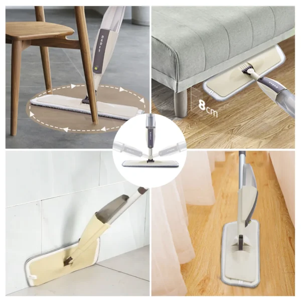 Spray Mop Broom Set Magic Flat Mops for Floor Home Cleaning Tool Brooms Household with Reusable Microfiber Pads Rotating Mop - Image 2