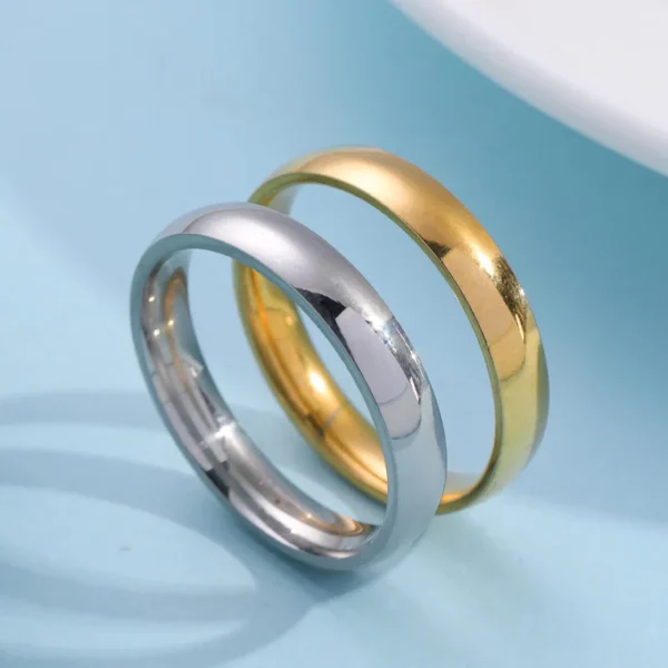 Fashion Simple Smooth Stainless Steel Ring for Women and Men Classic Couple Rings Wedding Engagement Jewelry - Image 3