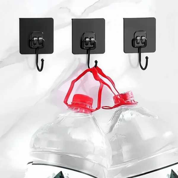Big Size Hooks Heavy Duty 22 lbs Waterproof Adhesive Wall Hooks Nail-Free Transparent Waterproof Hooks for Kitchen Bathroom - Image 2