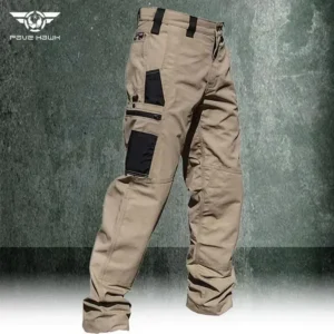 Men’s Cargo Pants Multi Pockets Work Trousers Casual Tactical Pants Male Outwear Straight Autumn Winter Wear-Resisting Trousers