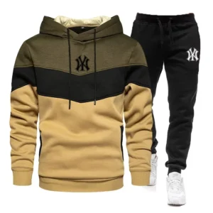 New Men's Sets Autumn and winter Zipper Hoodie and Pants 2 Pieces Casual Tracksuit Male Brand Running Jogging Sportswear Suit
